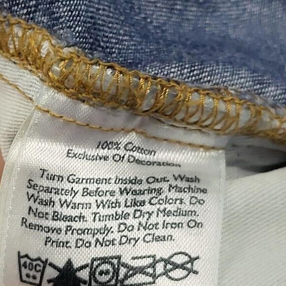 Eddie Bauer Wide Leg Jeans Womens 4 Blue Pants Flare Faded Denim Lightweight - Picture 6 of 8